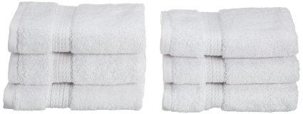 Superior 900 Gram Egyptian Cotton 6-Piece Face Towel Set, White