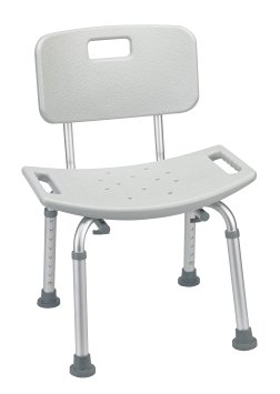 Bathroom Safety Shower Tub Bench Chair with Back, Grey