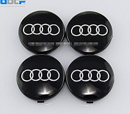 Set Of 4 pcs 60mm Wheel Center Caps Hubcaps For Audi Black