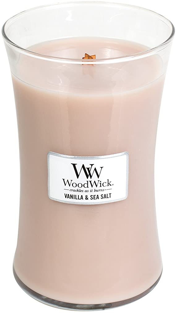 WoodWick Vanilla & SEA Salt, Highly Scented Candle, Classic Hourglass Jar, Large 7-inch, 21.5 oz