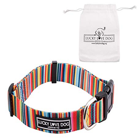 Lucky Love Dog Collars | Extra Cute Soft Custom Designed Collars for Boy and Girl Dogs | Part of Purchase Donated to Dog Rescue