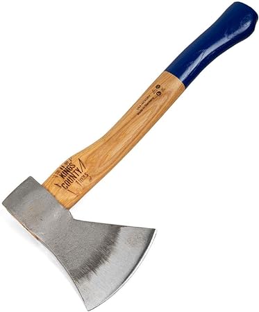 Kings County Tools Small Camping and Hiking Axe | Split Fireplace or Campfire Wood | 15” Hickory Handle | 4-1/2” Cutting Edge Width | Lightweight for Easy Trail Carry