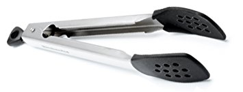 KitchenAid Silicone Tipped Stainless Steel Tongs, Black