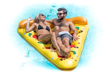 GIANT PREMIUM 6 Foot Inflatable Pizza Slice Pool Float Raft for Ages 5 - 128 With Free Pump