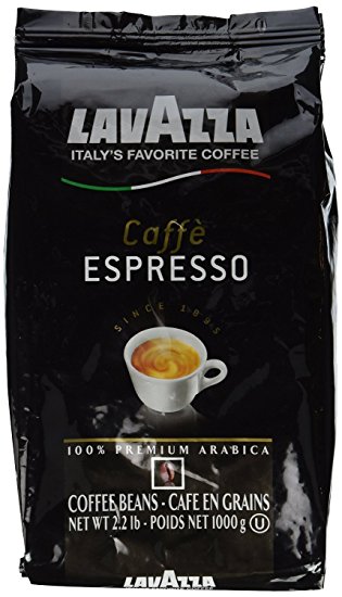 Lavazza Caffe Espresso 100% Premium Arabic Whole Bean Coffee (2.2 lbs) - Pack of 2