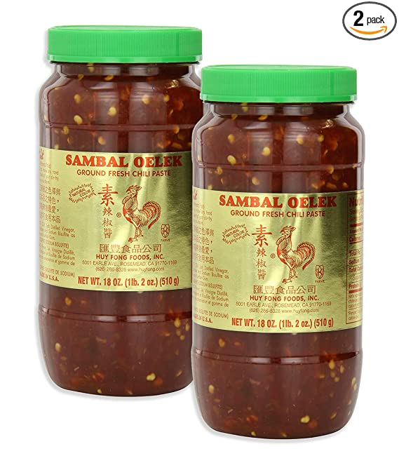 Huy Fong Sambal Oelek Chili Paste, 18 Ounce - SET OF 2