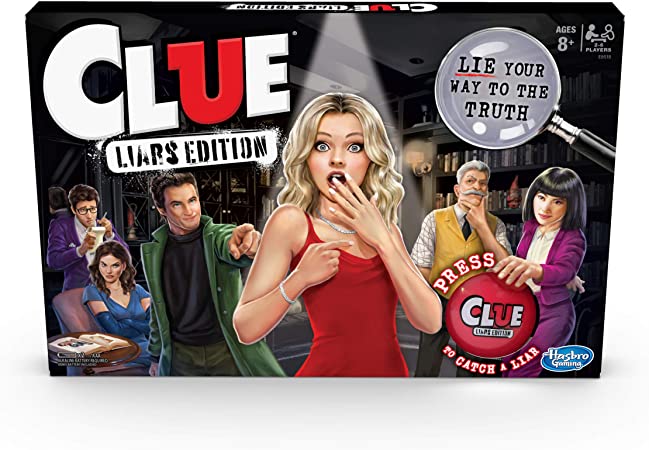 Clue Liars Edition Board Game; Murder Mystery Game for Kids 8 and Up; Expose Dishonest Detectives with The Liar Button