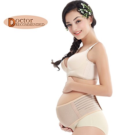 Maternity Belt,Pelvic Support Belt for Pregnancy,Belly Band,Abdominal binder,Lower Back Support,Hip & Waist (XL/48 IN, Beige)