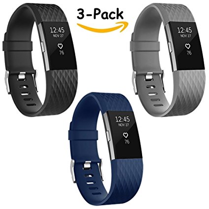 Vancle Fitbit Charge 2 Bands, Replacement Bands for Fitbit Charge 2 HR Sport Wristbands Small Large