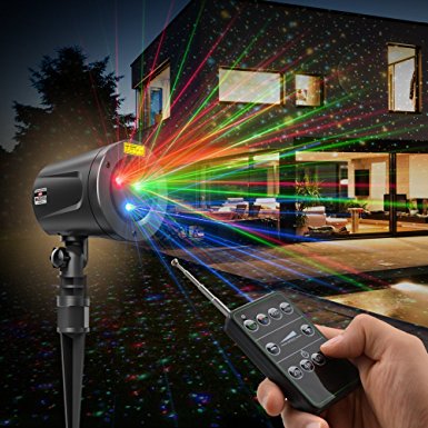 Laser Christmas Lights, TaoTronics Outdoor Light Projector for Holiday, RGB Amazing Colors, Class Ⅲ-A Laser Projector with Japan Sharp Chip, Wireless RF Remote, IP65 Waterproof, FDA Approved