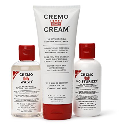 Cremo Cream - Shave Cream, Face Wash & Moisturizer for Men - Gift Set