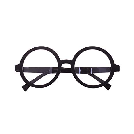 BCP Plastic Matte Black Round Frame Eyeglasses Costume Party Favors