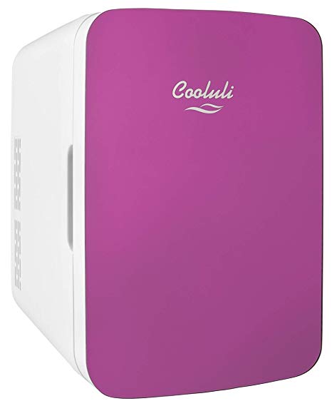 Cooluli Infinity Pink 10 Liter Compact Portable Cooler Warmer Mini Fridge for Bedroom, Office, Dorm, Car - Great for Skincare & Cosmetics (110-240V/12V)
