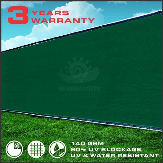 Windscreen4less Commercial Grade 6x50 Green Fence Screen Privacy Screen w Brass Grommets - 3 Years Warranty Custom Sizes Available