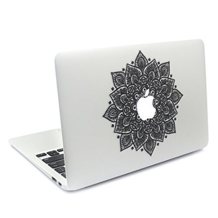 Easy Gift ® Arabic Mandala Leaves Removable Vinyl Macbookdecal Sticker Decals Skin with Precision-cut for Apple Macbook Airmacbook Pro Mac Laptop13 Inch