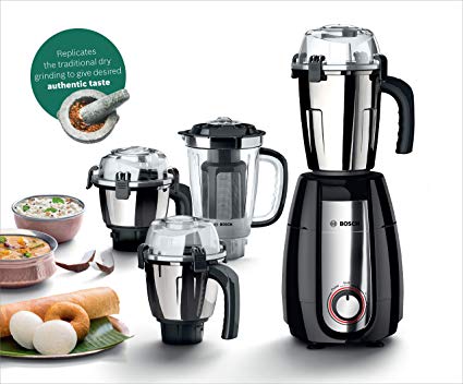 Bosch TrueMixx Pro 750-Watt Mixer Grinder with 4 Jars (Black)