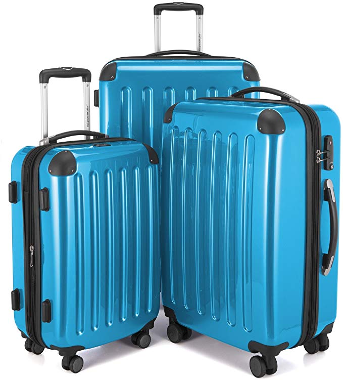 HAUPTSTADTKOFFER Luggage Sets Alex UP Hard Shell Luggage with Spinner Wheels 3 Piece Suitcase TSA (blue)