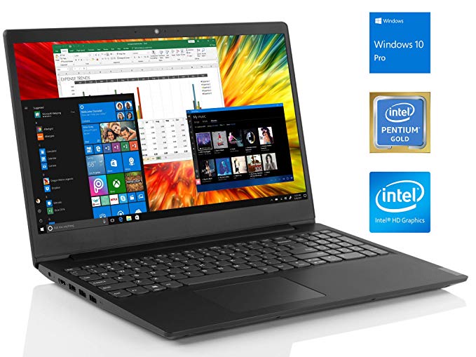 Lenovo IdeaPad S145 Notebook, 15.6" HD, Intel Dual-Core Pentium 5405U Gold 2.3GHz, 8GB RAM, 128GB SSD, HDMI, Card Reader, Wi-Fi, Bluetooth, Windows 10 Pro