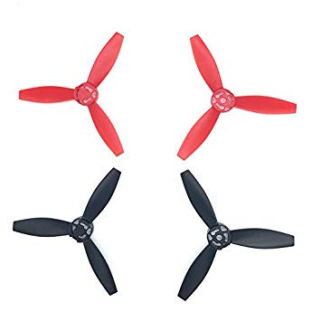 Rantow Bebop 2 Propellers, 4pcs Plastic Propellers Props Blades Rotor for Parrot Bebop 2 Drone Quadcopter, Black&Red
