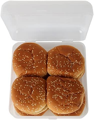 Home-X - Hamburger Bun Storage Container, See-Through Container Keeps Buns Fresh for Longer and Prevents Staling so You Can Enjoy and Re-use Far Past Opening