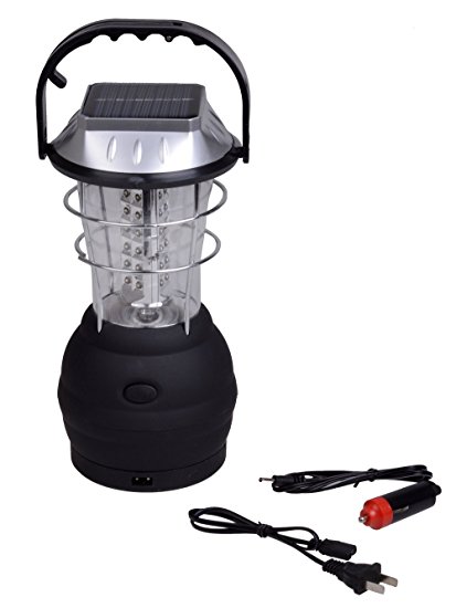 TMS 3 Modes Hand Crank Dynamo Solar 36 LED Bright Lantern Outdoor Camping Work Light