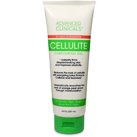 Advanced Clinicals 8oz Cellulite Gel for Tummy, Hips, Arms, Thighs Body. Best Cellulite Gel & Slimming Cream with Seaweed Extract. 8oz