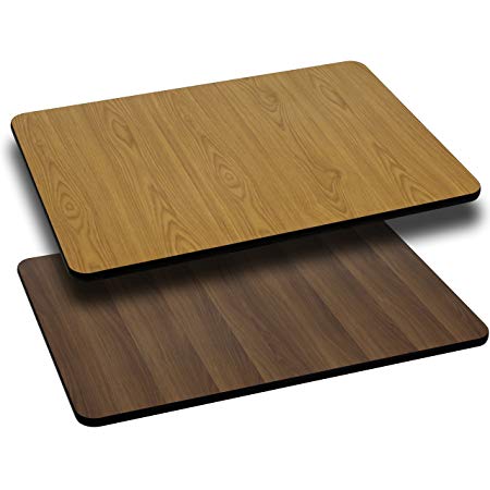 Flash Furniture 30'' x 60'' Rectangular Table Top with Natural or Walnut Reversible Laminate Top