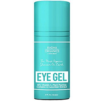 Radha Organics Eye Gel for Dark Circles, Puffiness, Wrinkles and Bags - 100% Natural