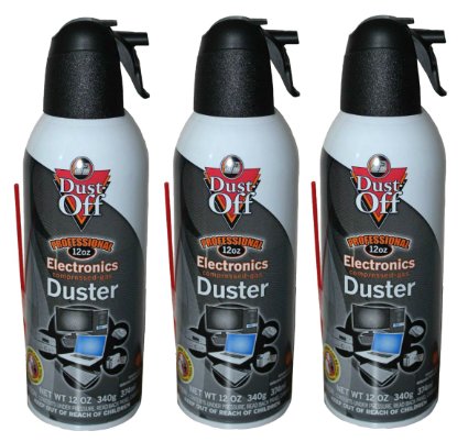 Dust-Off Falcon Professional Electronics Compressed Air Duster, 12 oz, 3 Pack
