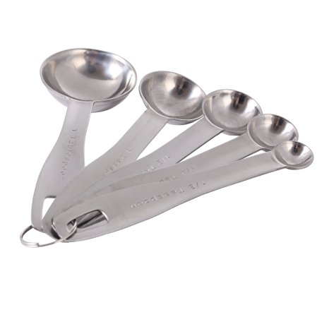 Measuring Spoons，WBSEos Measuring Spoons Stainless Steel Engraved Spoon for Measure Dry & Liquid Ingredients Set of 5