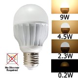 iSmartLED 4 Switchable LED Lighting Levels of 9W45W23W02WNot for 3-way lamp or socket and No Dimmer Required A19 for Medium Base Dimmable Soft White 60W Equivalent Incandescent Bulb for Type E26 E27 820lm Color Temperature 3000K