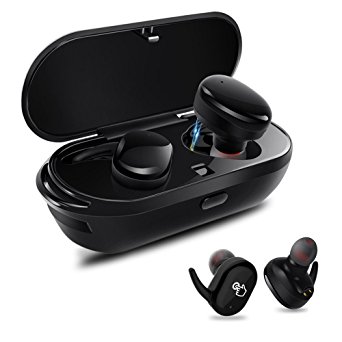 Bluetooth Headphones,Dveda True Wireless Stereo Earbuds Dual Bluetooth Headsets with Charging Box Built-in Mic and Noise Cancelling Stereo for iPhone and Android