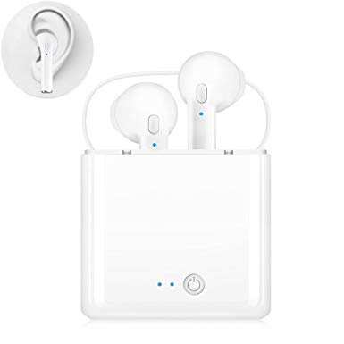 Wireless Earbuds Bluetooth Headphones, In-Ear Sports Cordless Headphones Headsets with Charging Box for Bluetooth Devices，Cordless Sport Headsets for All Bluetooth Devices