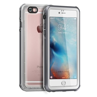 iPhone 6s Waterproof Case,Eonfine iPhone 6 Case Clear Protective Case IP68 Certified With Touch ID Screen Protector Ultra Slim Shockproof Case Cover for iPhone 6/6S White