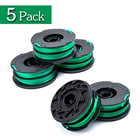FutureWay String Trimmer Replacement Spool Line 0.08” GH1100 GH1000 GH2000, Dual Line Weed Trimmer Spool 30ft Compatible with Black Decker DF-080, Cordless Trimmer Edger Replacement (5 PCS)