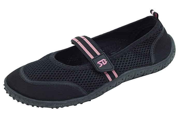New Women's Slip-On Water Shoes Aqua Socks With Magic Tape Available In 4 Colors