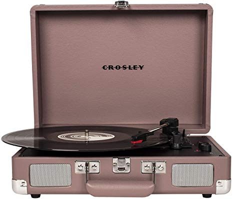 Crosley Cruiser Deluxe Vintage 3-Speed Bluetooth Suitcase Turntable, Purple Ash