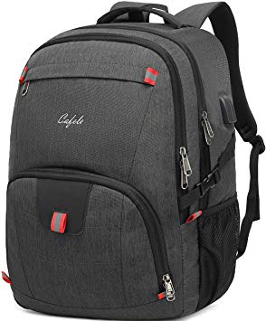 Cafele Laptop Backpack 17.3 inch,Extra Large Backpack Bag Computer Rucksack with USB Charging Port,Water Resistant Backpack for Business College School Travel,Men and Women Casual Daypack Gray