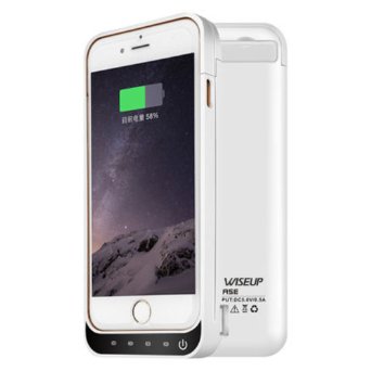 Wiseup™ 6800mAh External Backup Battery Case Charger Portable Protective Power Bank Packs for iPhone 6 4.7" (white)