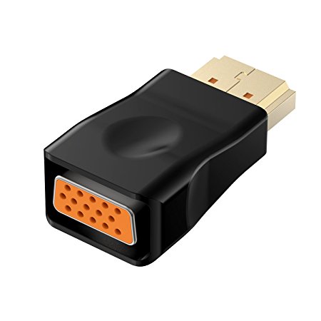 HDMI to VGA, Rankie Gold-Plated Active HDMI HDTV to VGA Adapter Converter Male to Female (Black) - R1150A