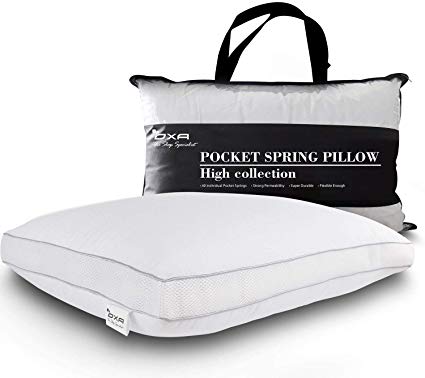 OXA Spring Bed Pillows – Newest, Breathable, Neck and Back Pain-Relieving Sleeping Pillow with 40 Separate Pocket Springs (2020)