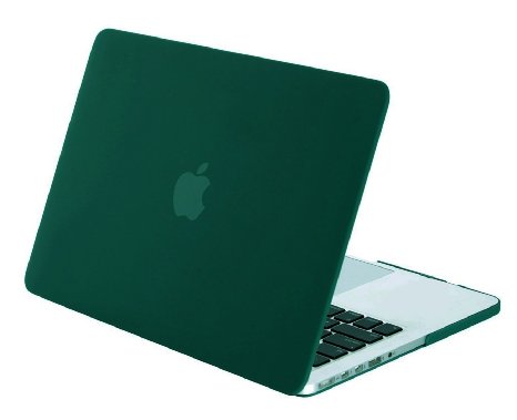 Mosiso MacBook Case Pro 15 Inch with Retina Display (No CD-ROM Drive), Ultra Slim Soft-Touch Plastic See Through Hard Shell Snap On Cover for Retina 15.4"(Model: A1398), Peacock Green