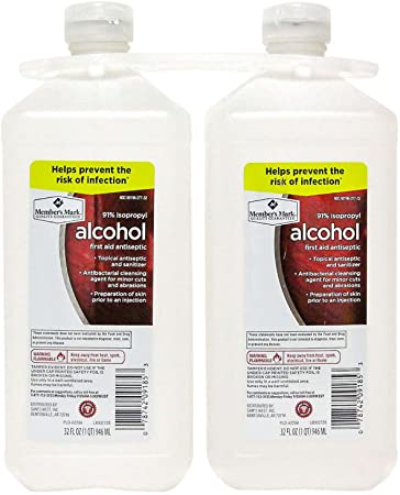 Member's Mark 91% Isopropyl Alcohol (32 fl. oz., 2 pk.) (pack of 2)