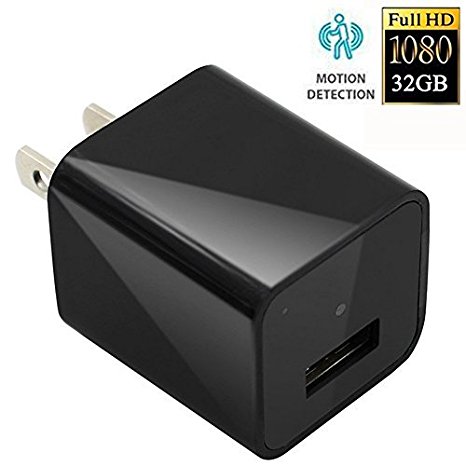 CAMAKT 1080P HD USB Wall Charger Hidden Spy Camera / Nanny Spy Camera Adapter | 32GB Internal Memory