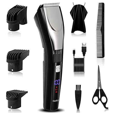 Haokry Hair Clipper,Beard Trimmer for Men Piece Mens Grooming Kit Trimmer for Beard Head Body and Face,LED Display USB Rechargeable Body