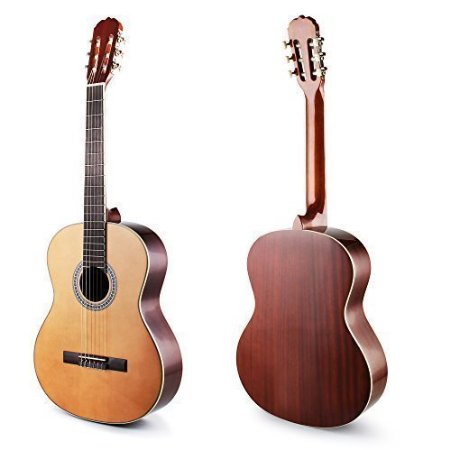 Hola! HG-39GLS (39 inch) Full Size Deluxe Nylon Strings Classical Guitar, Natural Gloss Finish