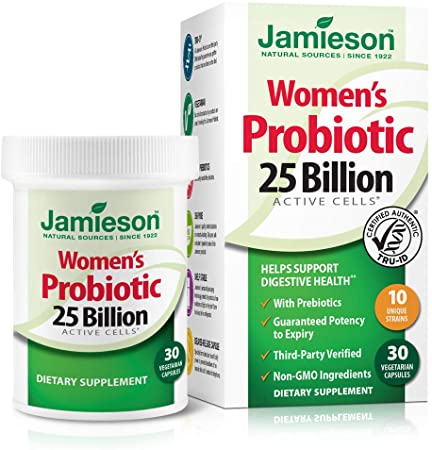 Jamieson Probiotics for Women 25 Billion CFU - Extra Strength Womens Probiotic Supplement, Specially Formulated Prebiotics and Probiotics for Women (30 Count)