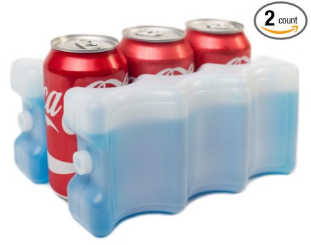 Can and Beer Ice Pack Cooler for Lunch Box Double Sided - Reusable Ice Pack that Keeps 6 - 12 Soda Cans Cold - Solid Blue
