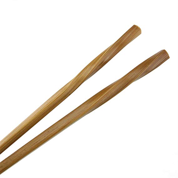 BambooMN - Bamboo Chopsticks Premium Grade Twisted Chopsticks Set 9" - 6 Sets