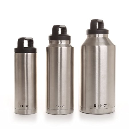 BINO Double Wall Vacuum Insulated Stainless Steel Bottle, Steel